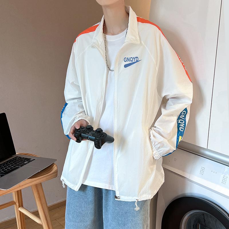 

Мужская модная куртка, летняя куртка в стиле Харадзюку, Гонконгский стиль, трендовая повседневная солнцезащитная одежда, японская простая свободная куртка, кардиган