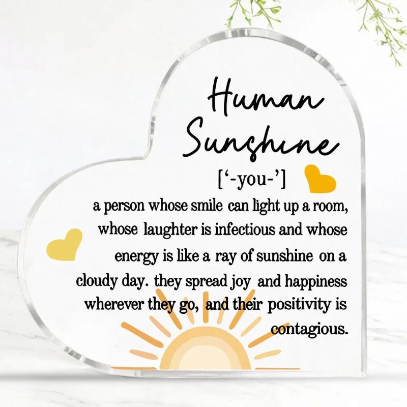 2D Flat Inspirational Friendship Keepsakes Acrylic Desktop Decoration Plaque, Home Decor Plaque Hanging Wall Art Decorative Garden Decoration for Room