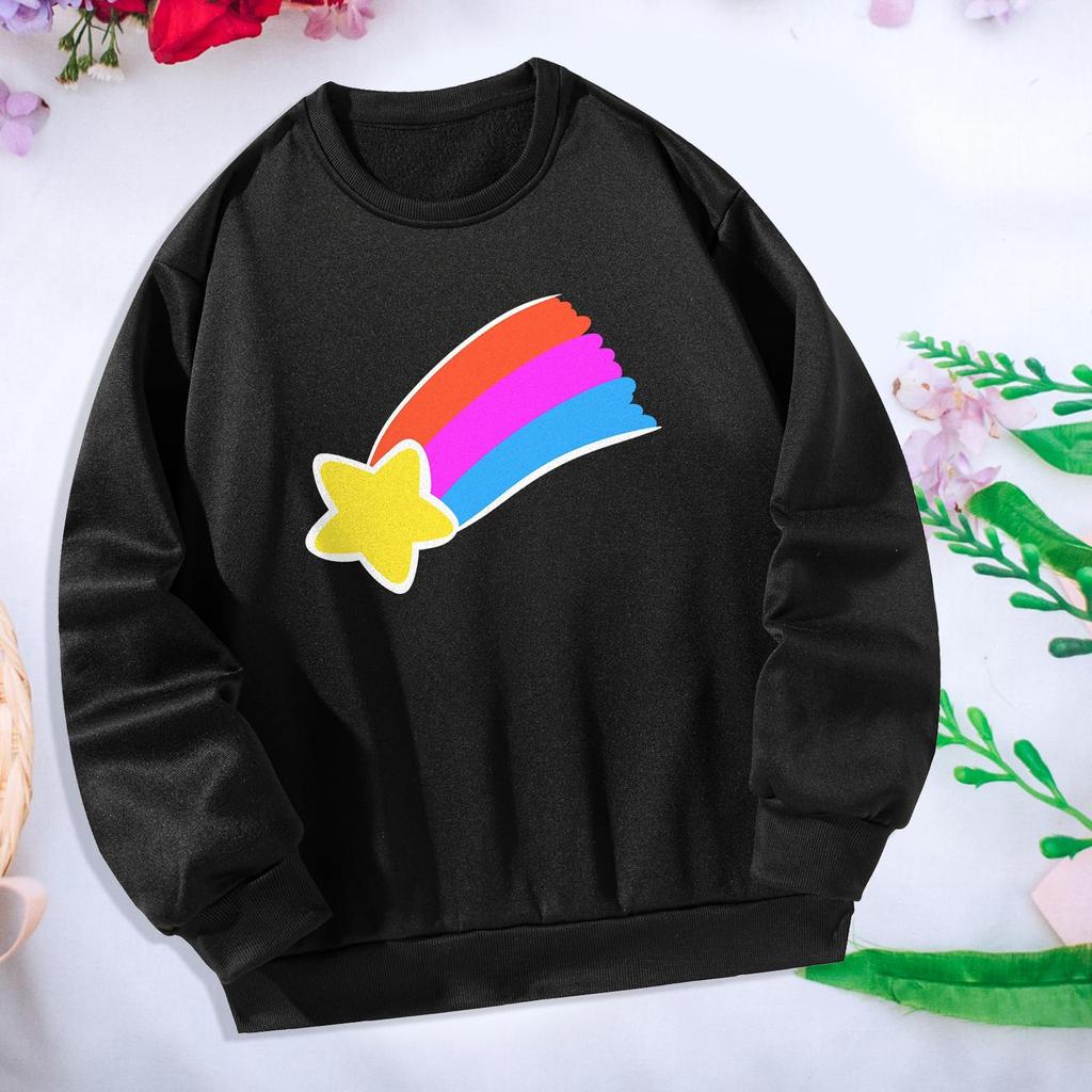Womens Sweatshirt Pullover Basic Fashion Outfits Costumes Autumn Casual Tops M