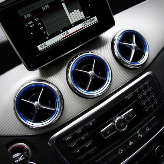 Car Front Air Vent Outlet Ring Cover 5pcs For Mercedes Benz A Class GLA CLA 2015