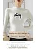 Women's Plus Size Modal Turtleneck Long Sleeve Shirt - Thin, Solid Color, Elastic Base Layer for Autumn/Winter