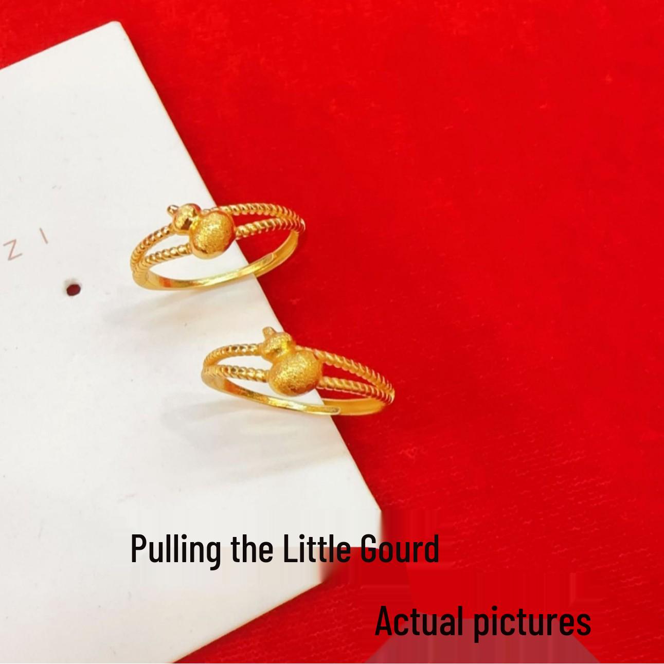 

Регульоване кільце-гарбуз з матового золота для жінок - В єтнамський та китайський ретро-стиль