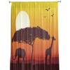 Dusk Elephant Giraffe Sun Christmas Tree Fine Netting Transparent Drapes Perfect for Living Room Decoration Window Panel Curtain for Bedroom Voile