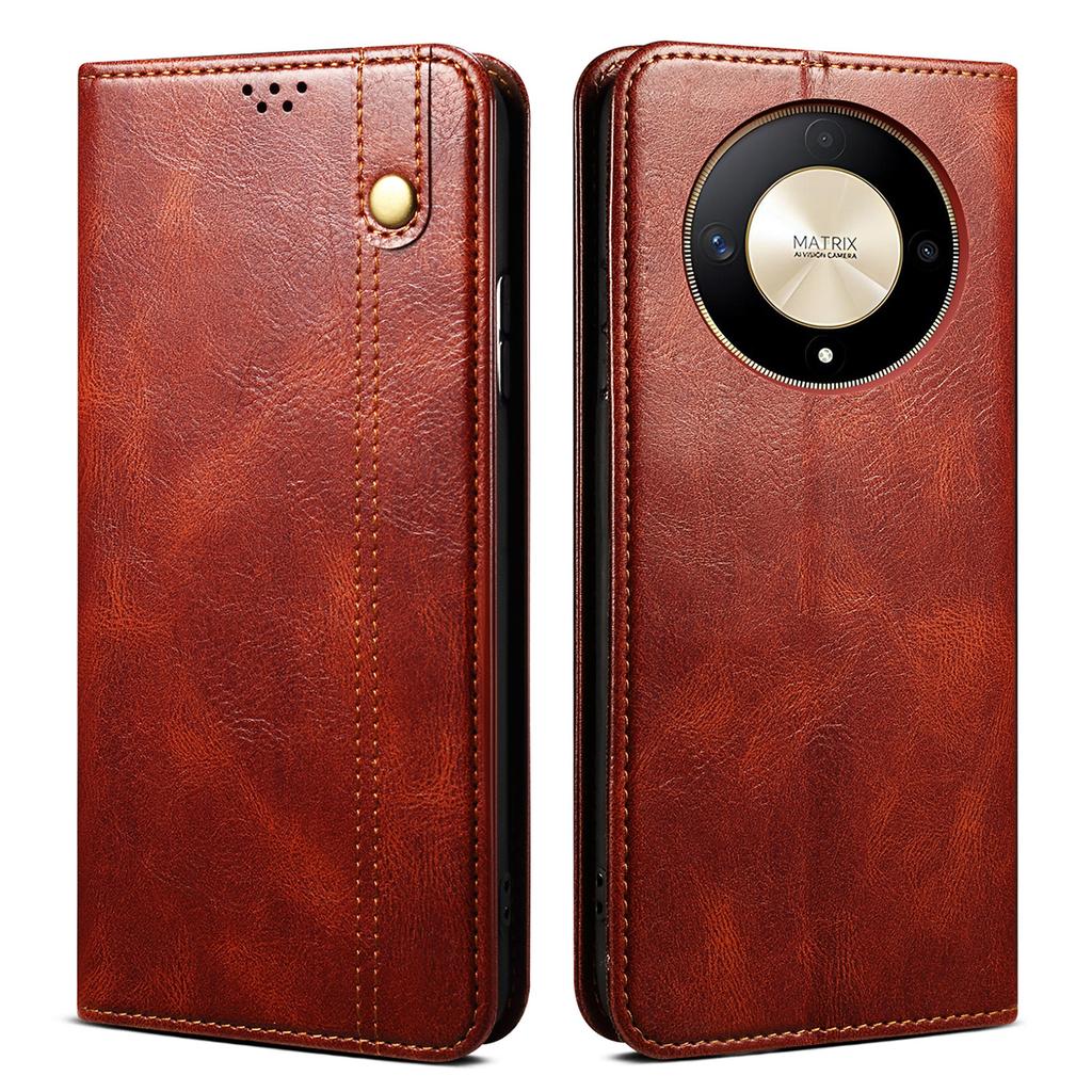 For Honor Magic6 Lite 5G/X9b 5G PU Leather Phone Case Flip Wallet Waxy Crazy Horse Texture