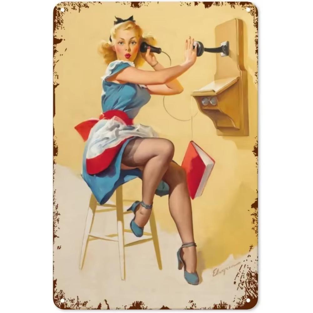 Vintage Plåtskyltar Väggaffischer Plakett Sexiga Kvinnor Järnmålning Dekoration för Mank Cave Café Garage Klubb Bar