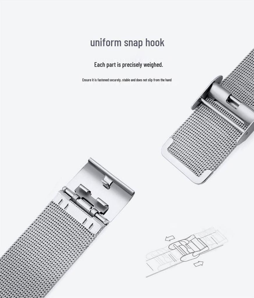 Milanese Mesh Watch Strap 0.4 Line, 304L Stainless Steel, Quick Release, Universal Fit