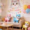 2/3pcs Cartoon Standing Cat Shape Foil Animal Balloon Baby Shower Birthday Party Decor Wedding Valentine's Day Decor Balloons