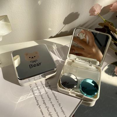 Silver Bear Contact Lens Case Portable Water Box Contact Lens Companion Box