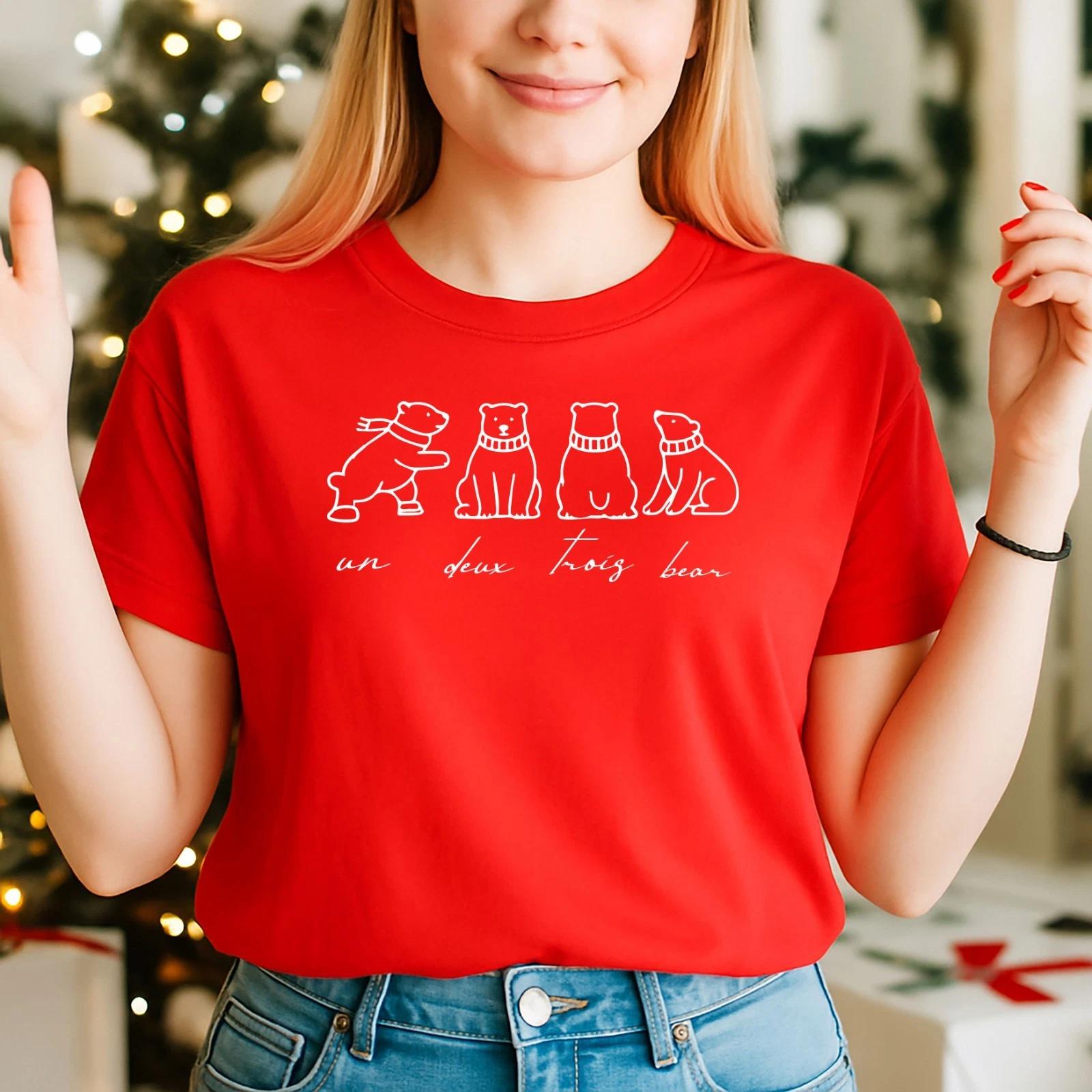 2025 Christmas unisex tshirt,Night before Christmas Family,Polar bear 3 (CH) L