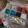 12-Compartment Glitter Nail Art Set: Sparkly Stars, Butterflies & Polka Dots DIY Kit.