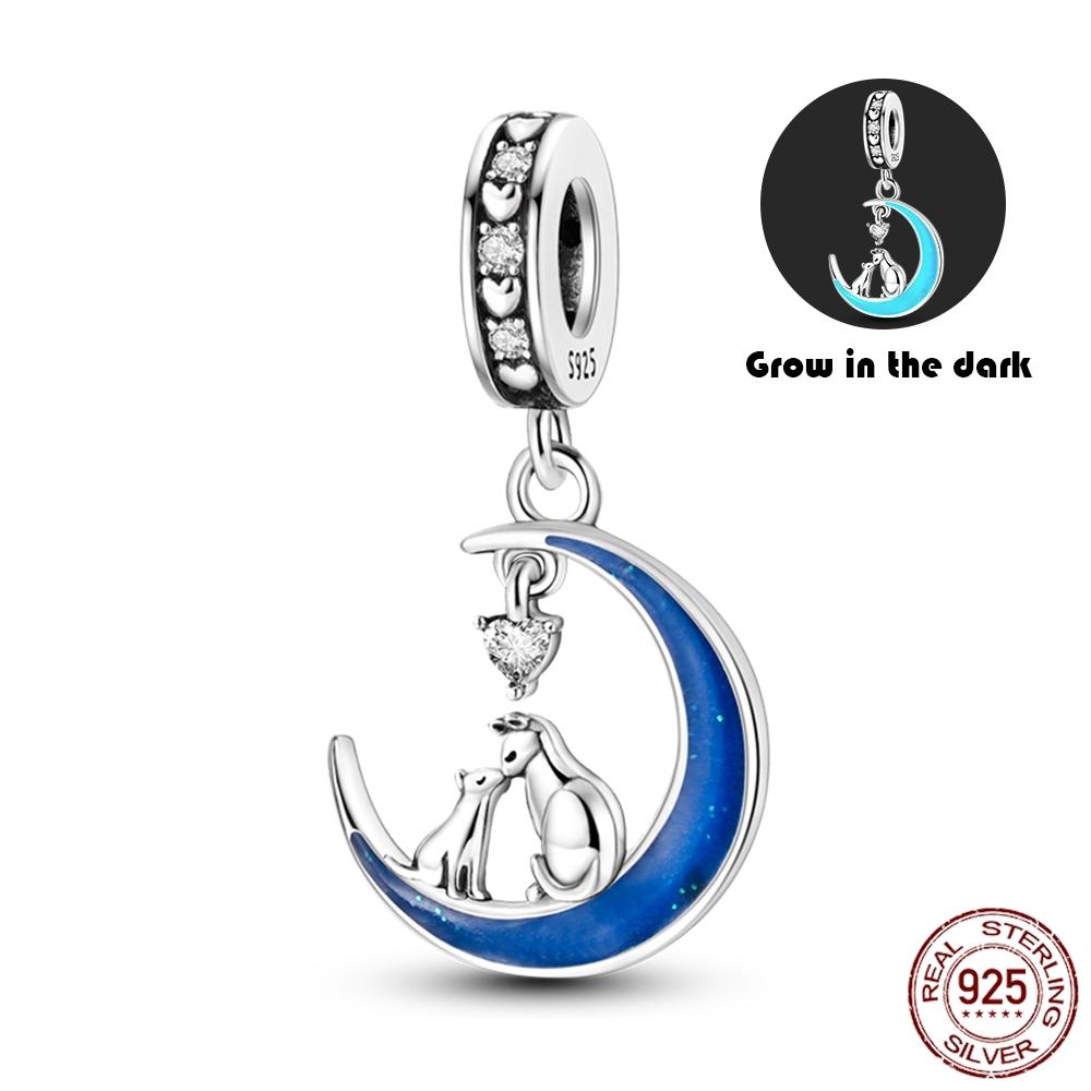 925 Silver Glow in the dark Firefly Honeybee Star Charms Beads Fit 925 Original Bracelets Fine DIY Jewelry Gift Women