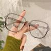 Large Square Frame Myopia Glasses Oversized Transparent Women'S Nearsighted Glasses Ladies Retro Blue Light Blocking Eyeglasses