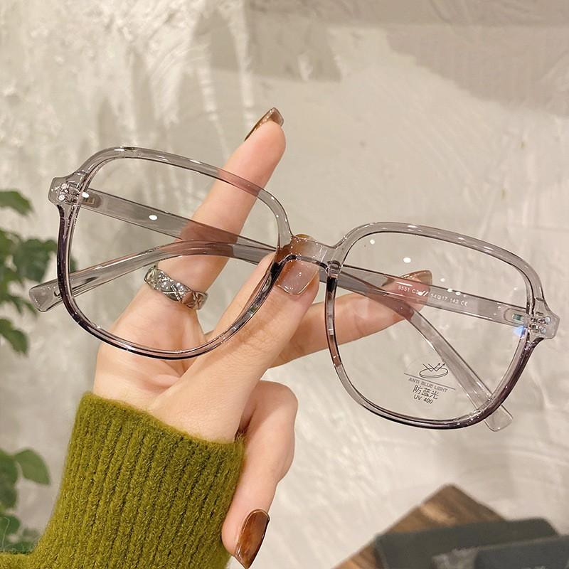 Large Square Frame Myopia Glasses Oversized Transparent Women'S Nearsighted Glasses Ladies Retro Blue Light Blocking Eyeglasses