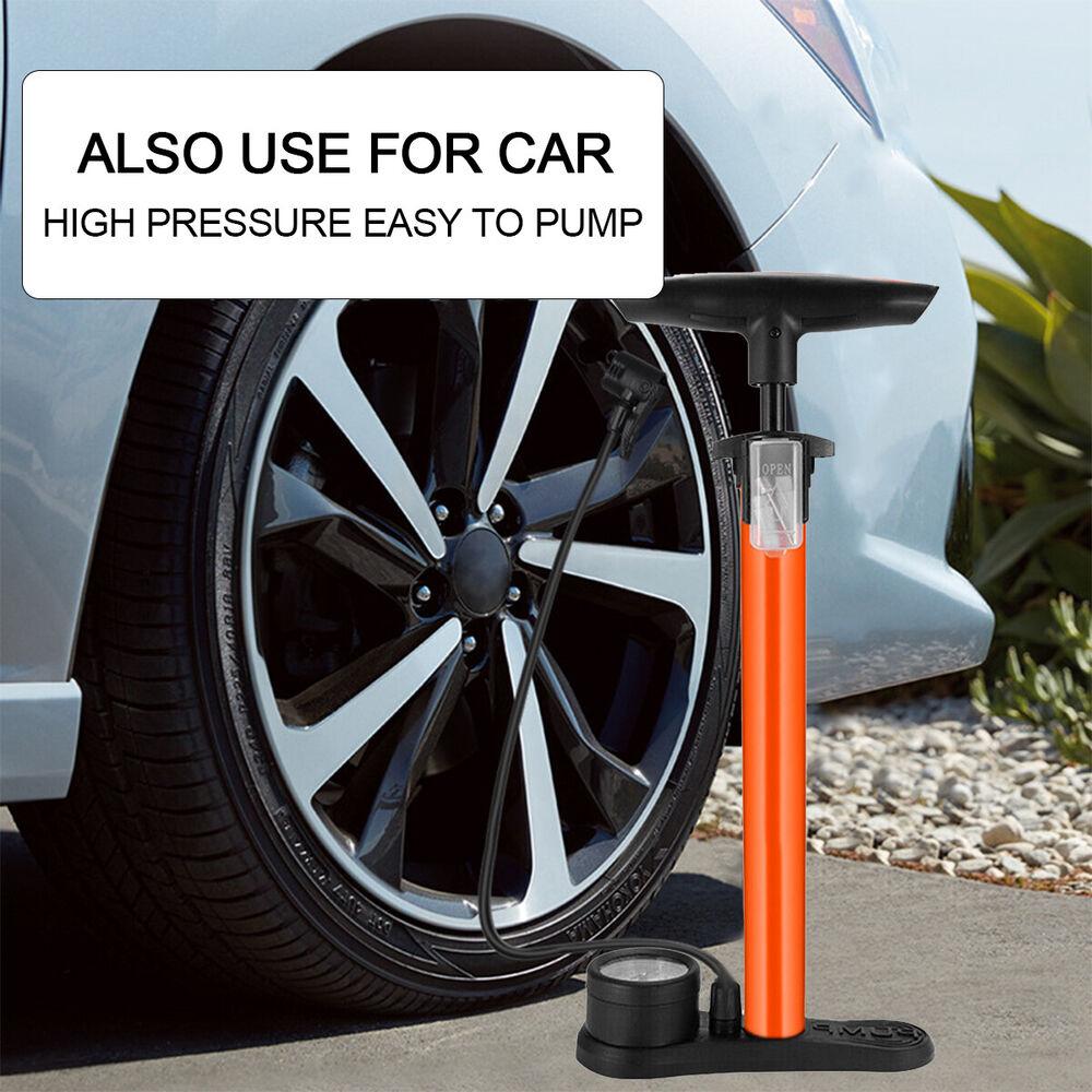 Floor Standing Bicycle Tyre Pump With Gauge Bike Ball Pump  Electric Cars Motorcycle Bike Ball