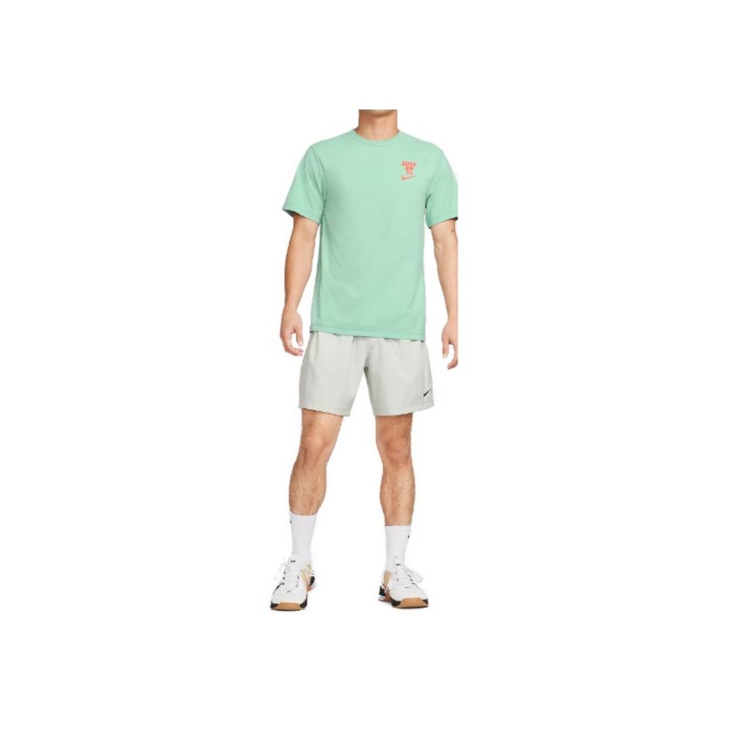 Nike Solid Color Crew Neck Loose Short Sleeve T-Shirt Men Tops Teal FB6895-309