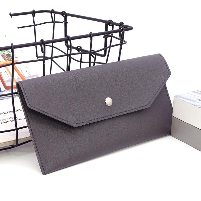 1PC Women Wallet Reusable Money Clip Wallet Cash Bank Card Storage Bag Long Style Ultra-thin Portable Leather