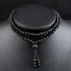 Men Volcanic Lava Stone Beaded Necklace 108 Mala Beads Meditation Yoga Wrap Bracelets Handmade Black Energy Jewelry Oil Diffuser