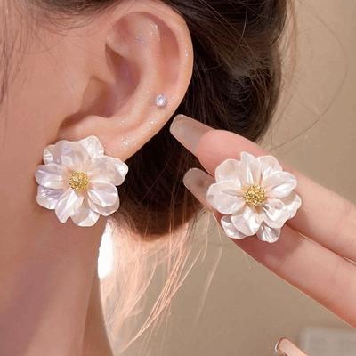 Exquisite Flower Earrings Luxury Petals Earrings Fashion Camellia Earrings  For Women Girls