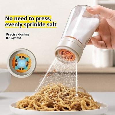 1pcs Salt Dispenser Glass Seasoning Jar Airtight Moisture Proof Kitchen Salt Shaker for BBQ Even Seasoning Distribution