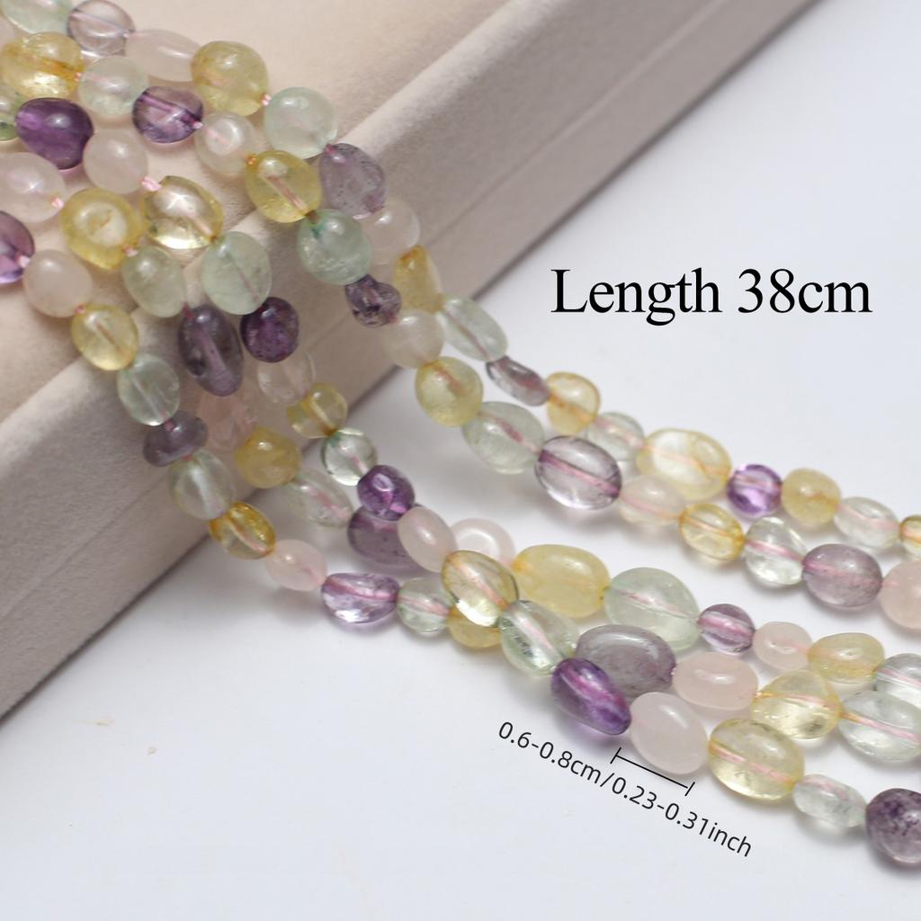 1String, Energy Natural Five Elements Crystal Beads, Boho Multi-coloured Oval Crystal Stone Beads for DIY Christmas Craft Gifts, Jewelry Making 38cm