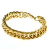 Gold Color Stainless Steel Cuban Bracelet For Men Women Gift Jewelry