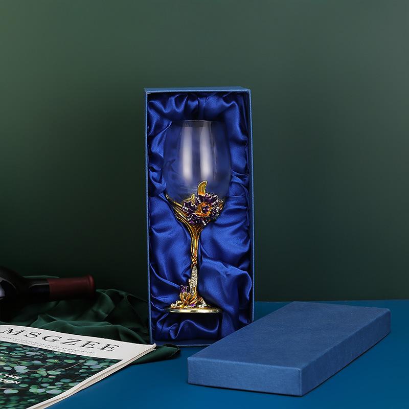 Kreativer Emaille-Iris-Glasbecher Champagnergläser Kristallines Partygeschenk Anstoßen Glaskelch Kristall Jubiläumsglasbecher
