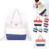 Chic Women Canvas Stripe Handbag With Premium Quality For Summer Essentials