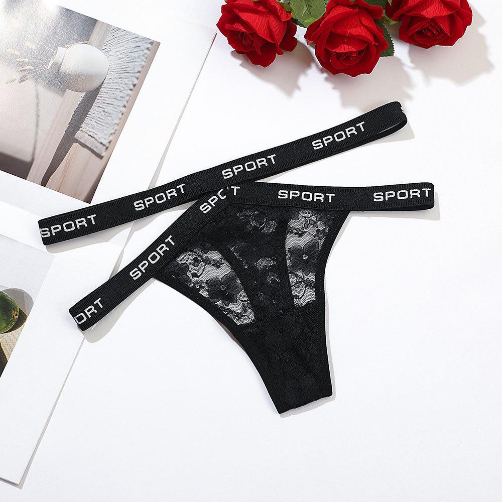 

Сексуальные кружевные прозрачные трусики-стринги с высоким разрезом и перекрестным поясом 9003 Small