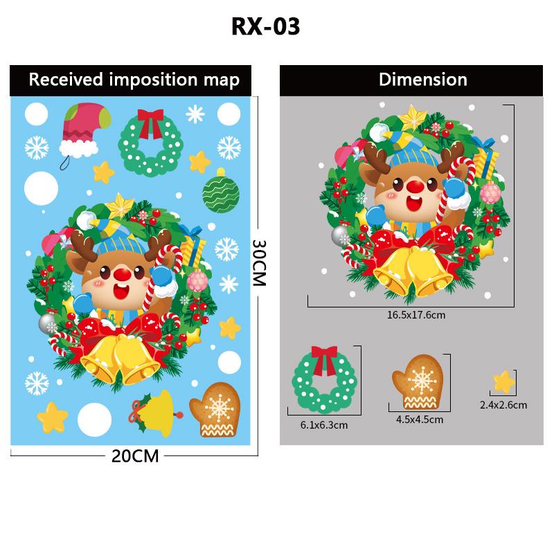 2025 Christmas Decorative Glass Window Stickers Santa Claus Snowman Elk Scene Layout Electrostatic Wall Sticker Xmas Ornaments