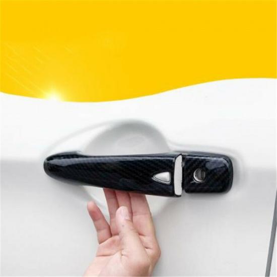 ABS Carbon Fiber Car Door Handle Cover Trim For Nissan Rogue Sport 17+ Versa 20+