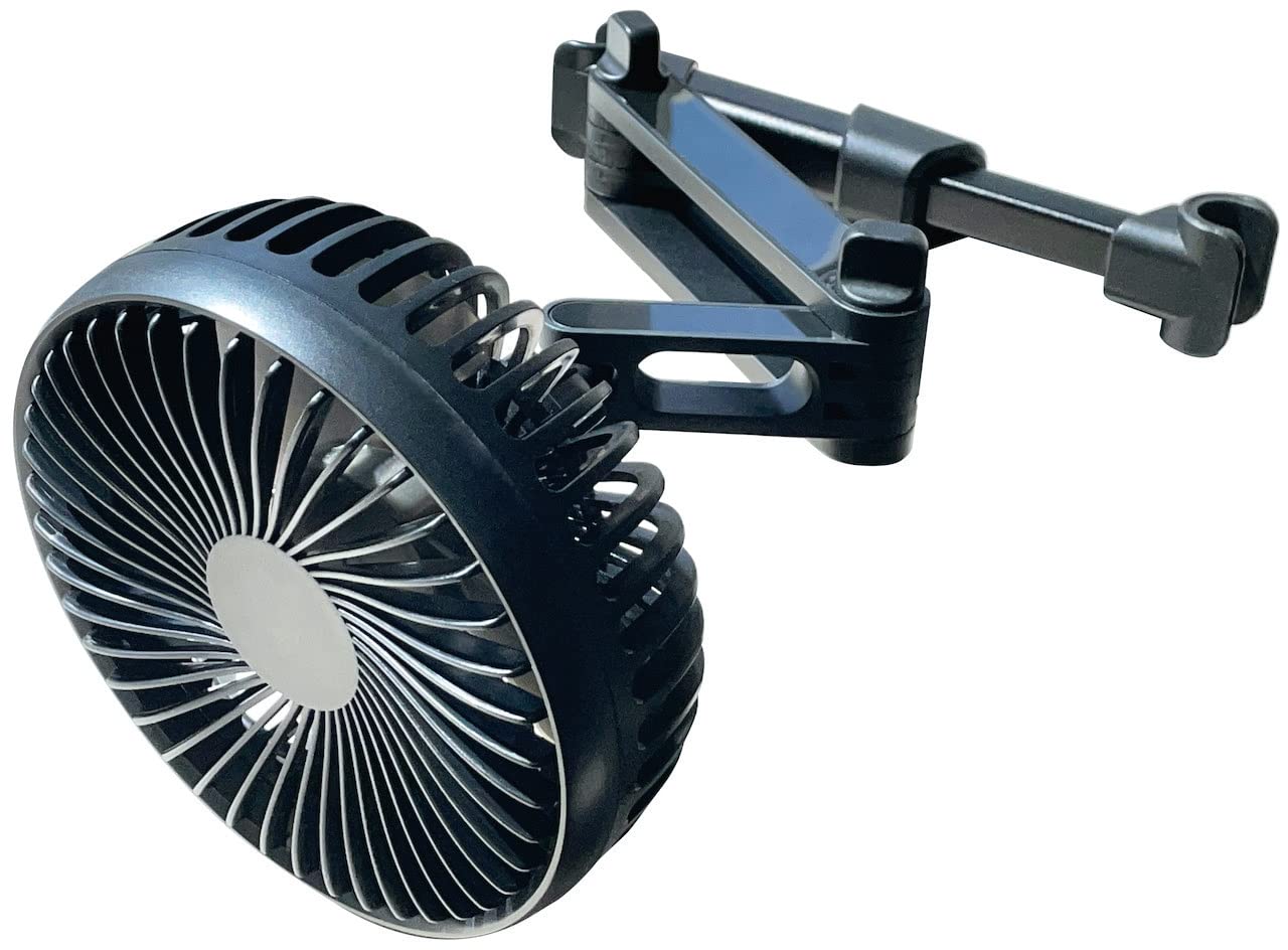 

Вентилятор Kashimura со свободно регулируемым углом NKJ-191, крепится на подголовник чёрный