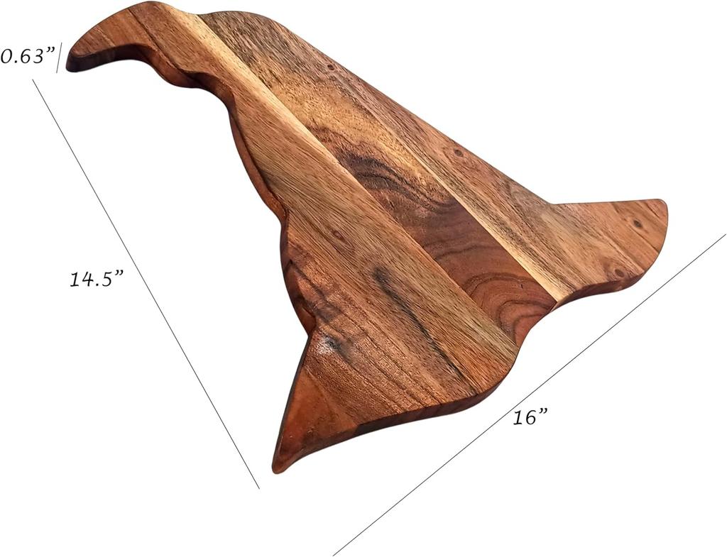 Dřevěné prkénko na krájení do kuchyně ve tvaru halloweenského čarodějnického klobouku, gotická prkénka, dřevěná prkénka na uzeniny, servírovací talíř