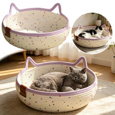 Woven Bed with Coarse, Scratch Scratcher Pad for Indoor Cats, All- Use