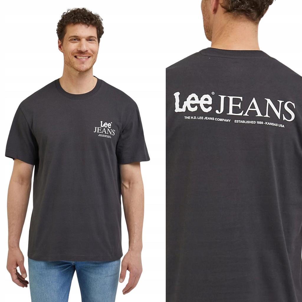 Lee logo loose TEE Washed Black very loose black T-shirt t-shirt M