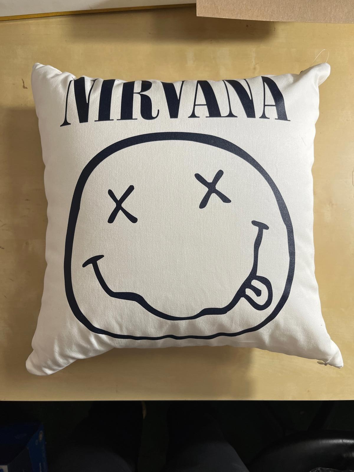 Nirvana Pillow Sold in Japan - Nirvana Smile 14x14 - New L