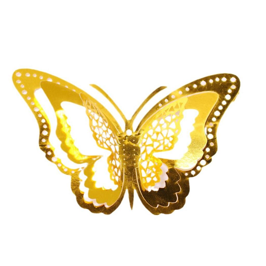 12 3D Hohl Schmetterling Wandaufkleber für festliche Weihnachts- und Feiertags-Heimdekoration