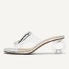 Fashion Novelty Strange Clear Heel Slippers Women Metal Decoration High Heel Slide Sandals Summer Transparent Pvc Strap Beach Flip Flop
