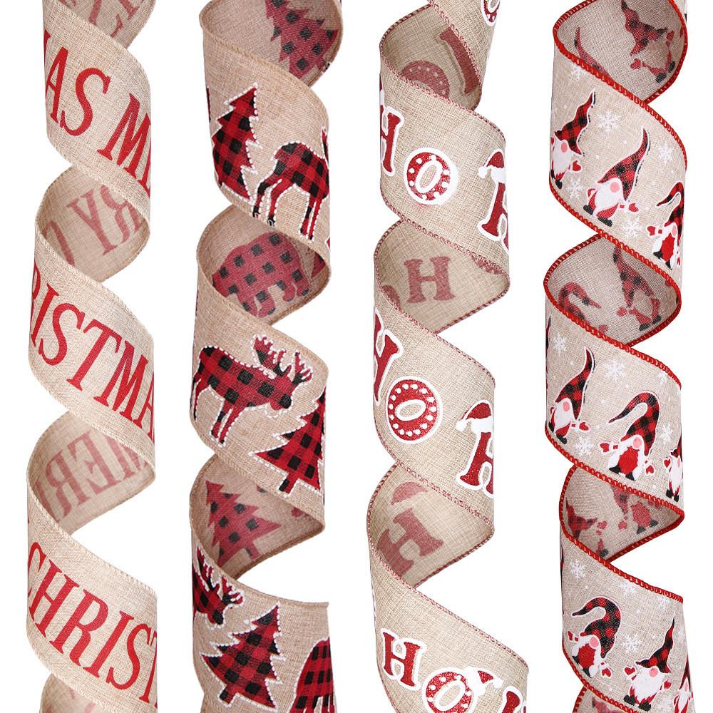 6 Meter Decorative Fabric Ribbon Featuring Christmas Letters And Unique Designs Animal