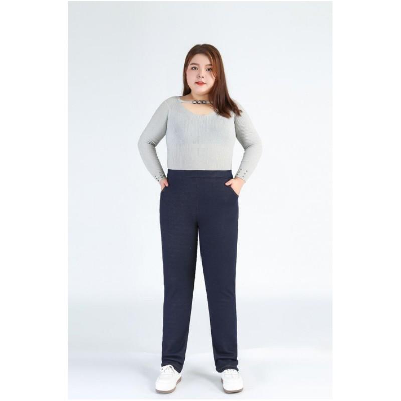 

Женские осенне-зимние джинсы больших размеров с подкладкой и утолщением, с высокой талией, удобные повседневные брюки-чиносы XL