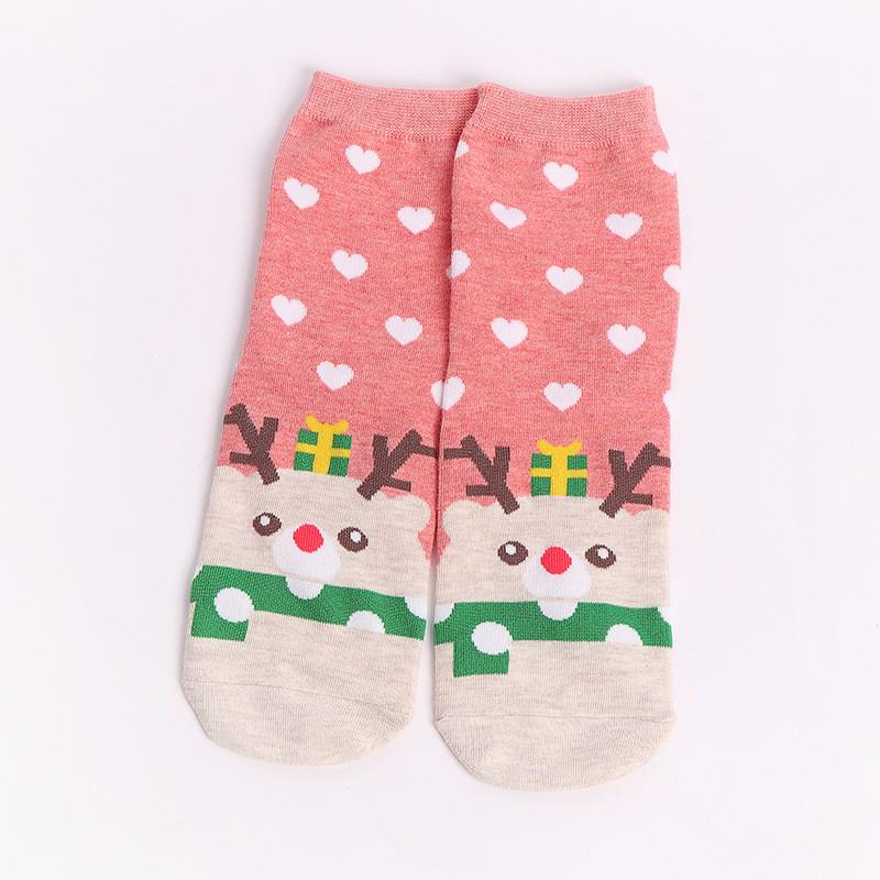 Damskie bawełniane skarpetki świąteczne Śliczne skarpetki średnie Skarpetki na co dzień Skarpetki na podłogę w domu