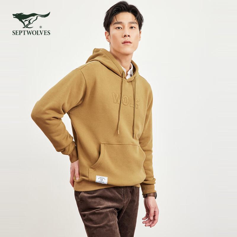 

Septwolves Men s Fleece-Lined Letter Hooded Sweatshirt XL