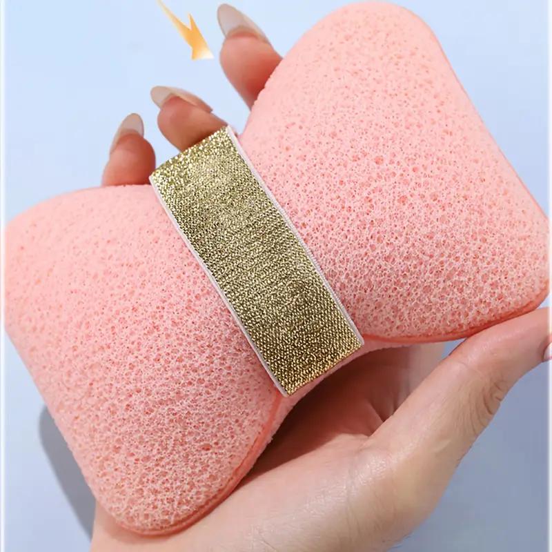 

Elastic Soap Holder w/ Loofah – Non-Slip Shower Organizer, Pink & Yellow, Adjustable for Tub/Shower, Fits Soap, Hygienic Storage