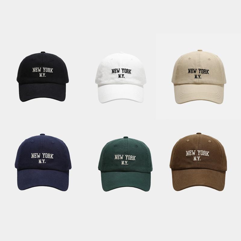 

Letter Embroidered Soft Top Baseball Cap Street Shot Showing Face with Little Duckball Cap for Women In All Seasons M（56-58cm）