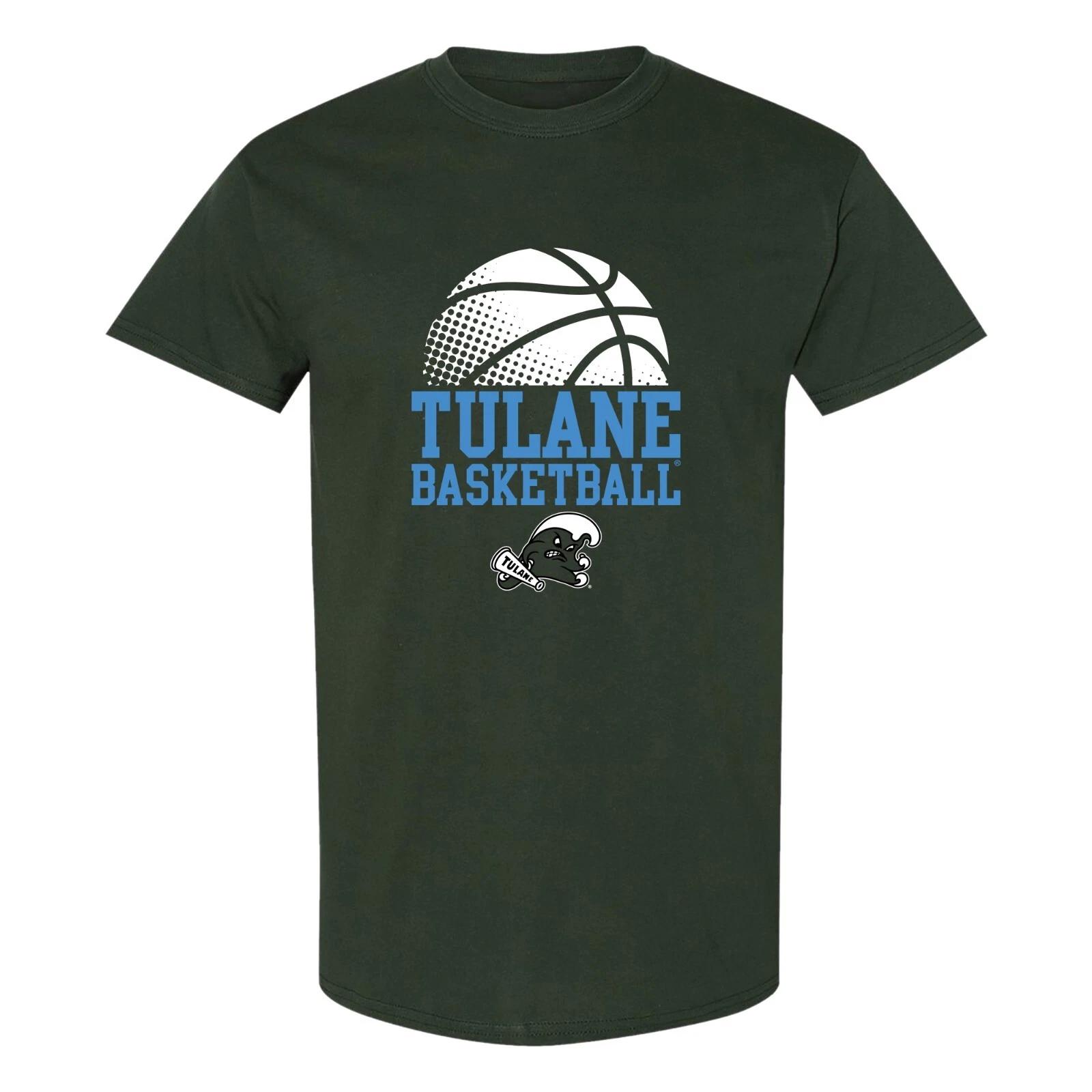 Tulane Green Wave Basketball Circle Logo T-Shirt - Forest 2XL