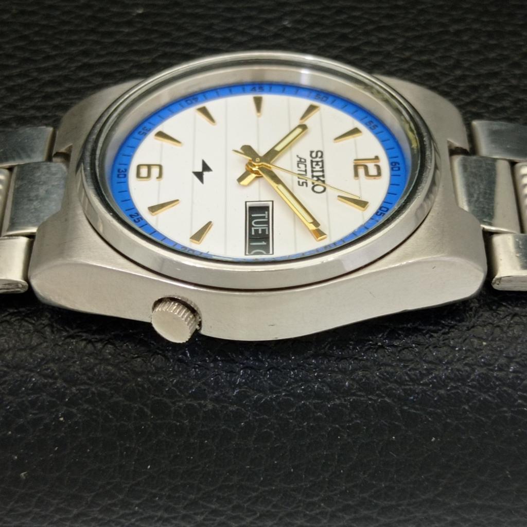 UŻYWANY ORYGINALNY VINTAGE SEIKO ACTUS AUTOMATYCZNY JAPOŃSKI MĘSKI Z BIAŁĄ TARCZĄ Zegarek a433260-2 R115-a433260