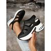 Plus Size Women's Summer New Arrival Open-Toe Platform Sandals with Air Cushion Thick Sole and Velcro Closure