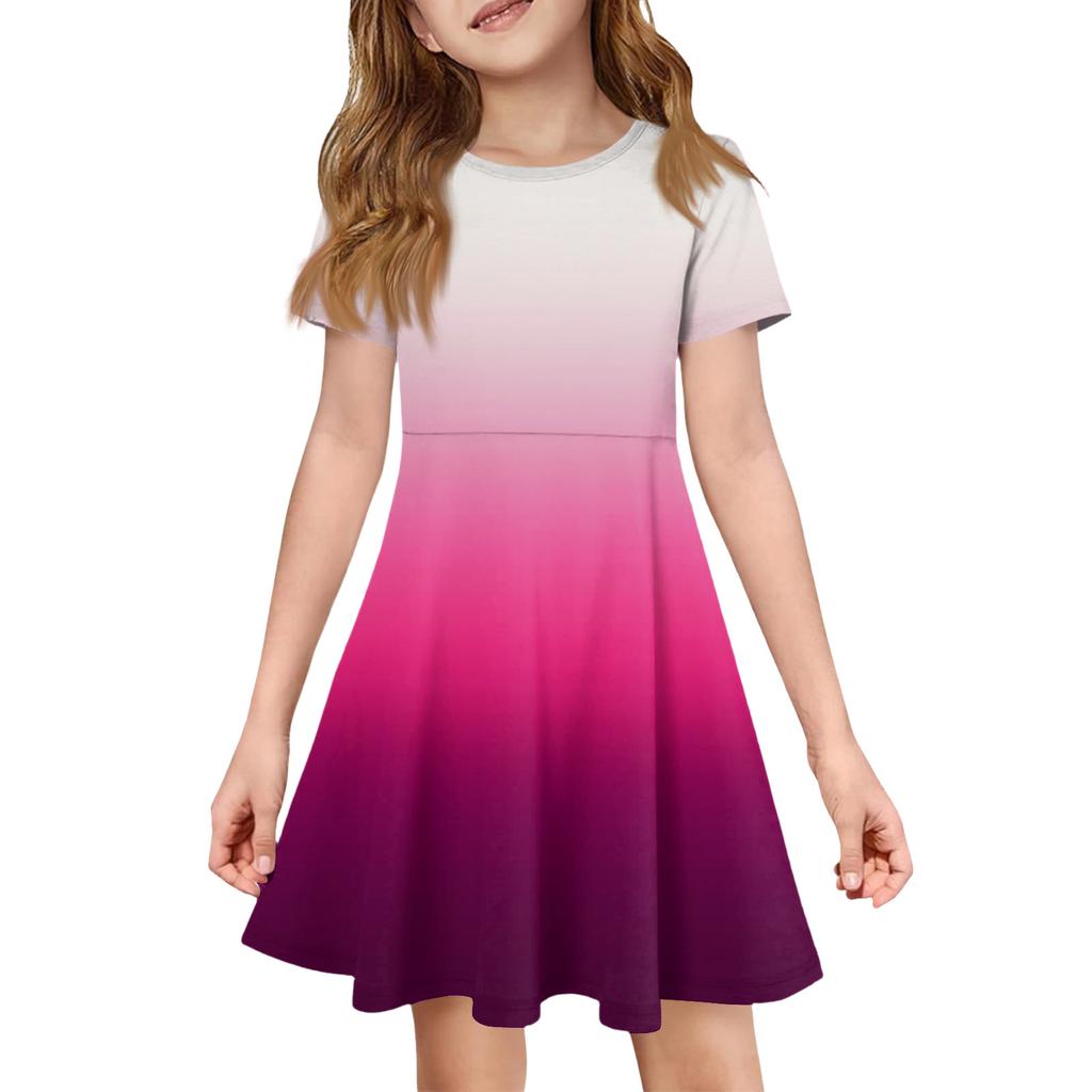 Mädchen Sommerkleid Farbe & Muster Kurzarmkleid Mit Tasche Freizeitkleid Kurze Ärmel Partykleid Ostertag