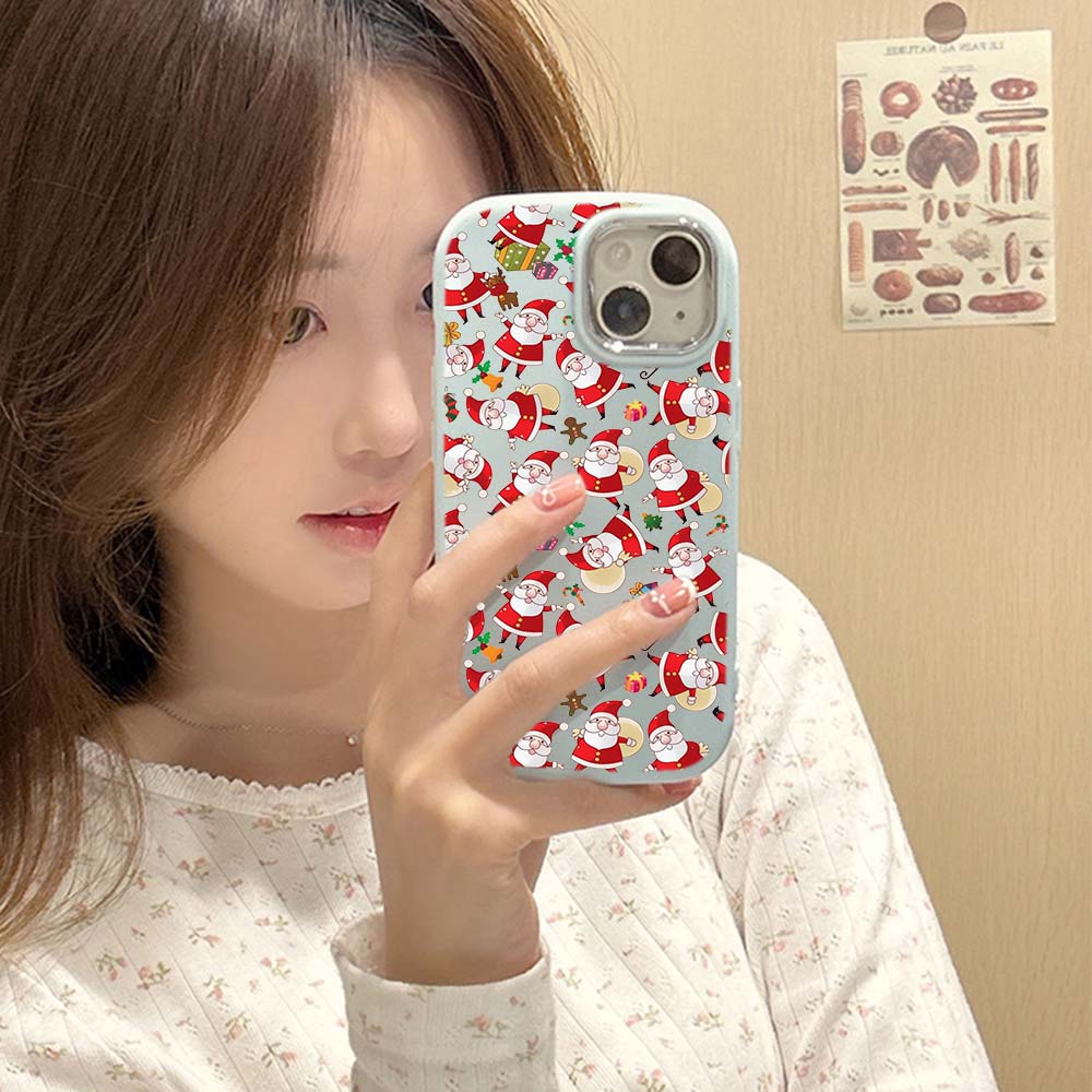 For iPhone 13 14 15 Pro Max Samsung Galaxy A14 A15 A24 Xiaomi 13T Redmi 12C Soft Chubby Phone Case A23 Santa Claus Happy New Year TPU Silicone Cover