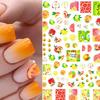 1pcs Summer Sticker Nail Art Decorations Leaves Flower 3D Adhesive Stickers Woman Face Fruit Foil Manicure Wrap
