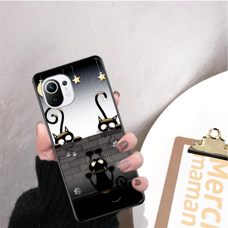 Black Cat Phone Case for Xiaomi 12 Mi 10T 11T 11 Pro 10 10T 11 Lite 10pro 11Ultra Poco X3 Pro Poco F3 M3
